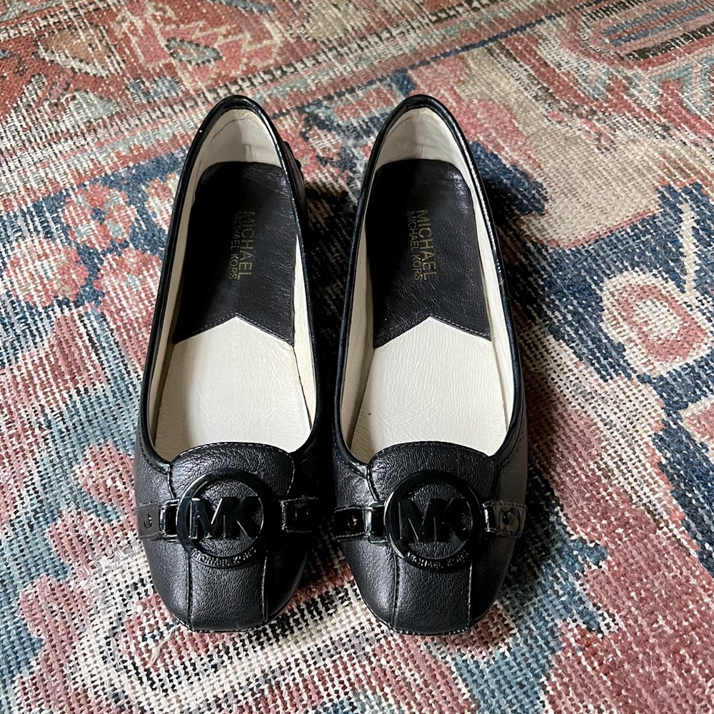 Michael Kors Black Leather Flats